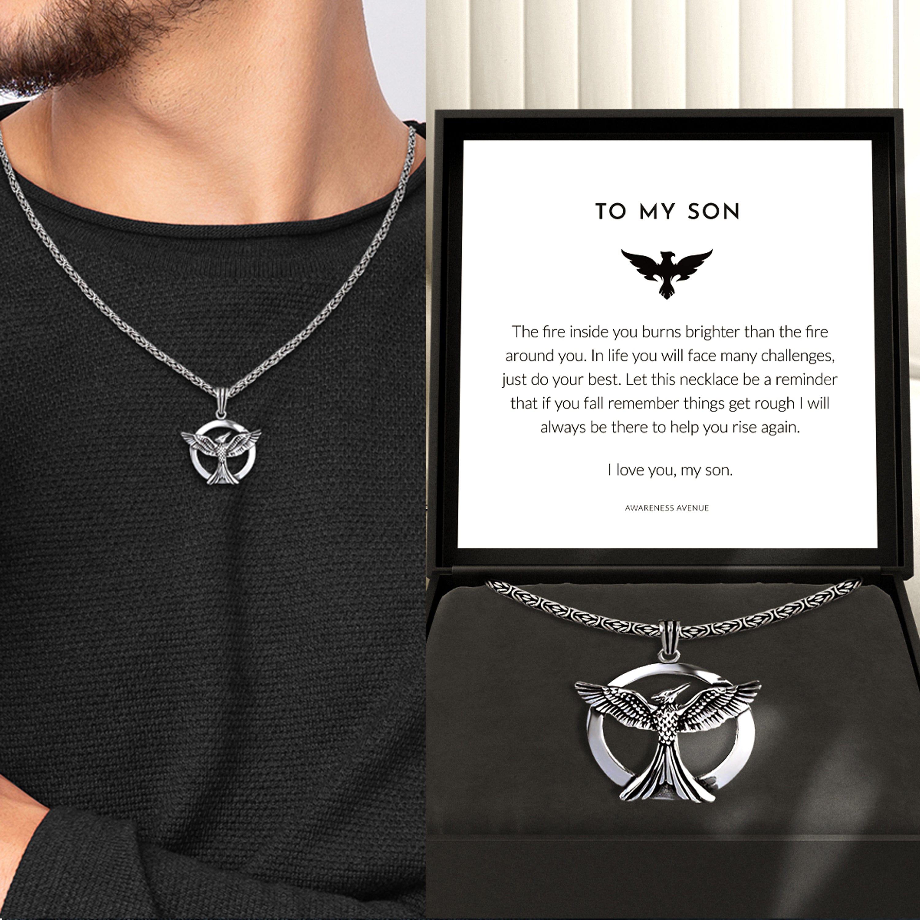 À Mon Fils | Collier Phénix 925S
