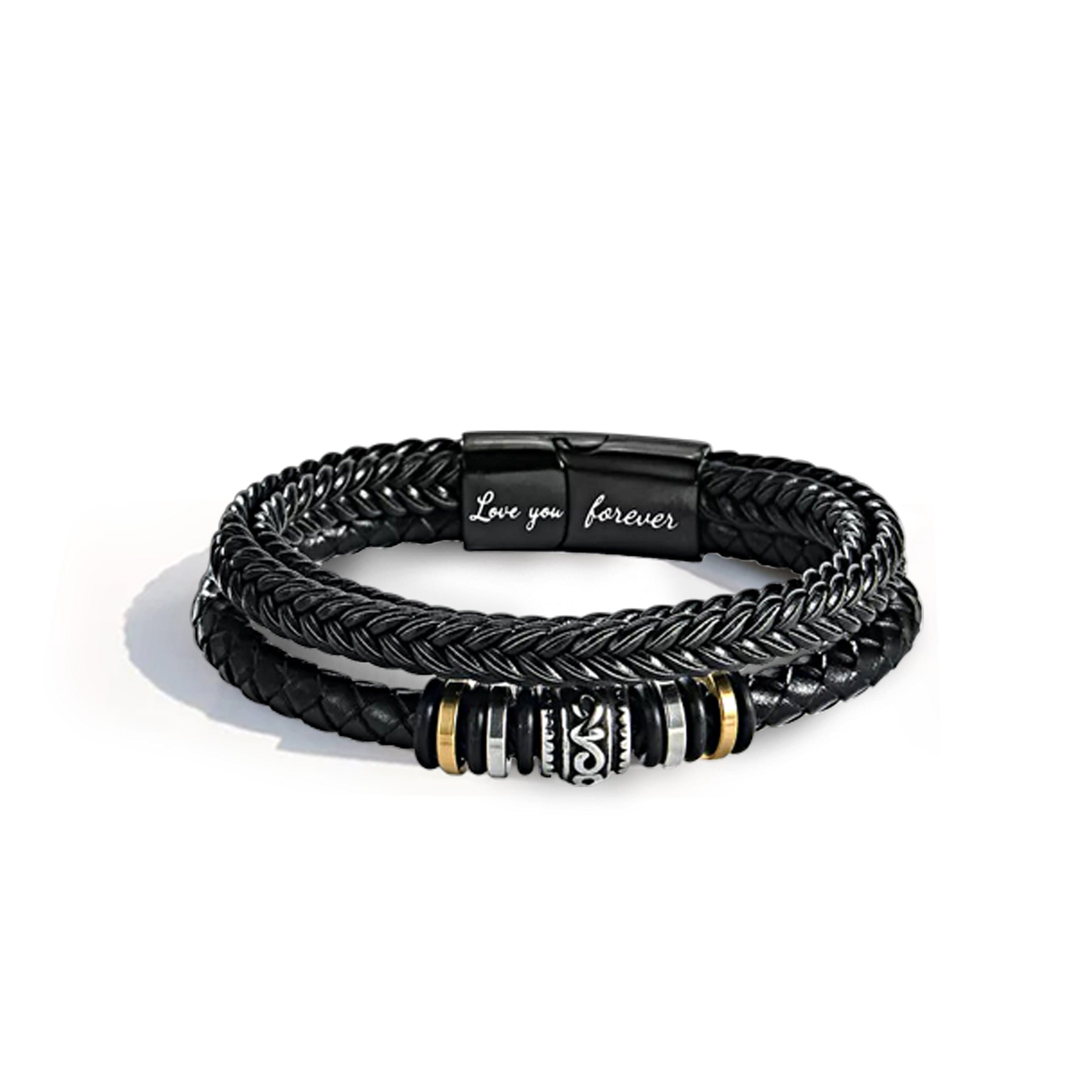 Je t'aimerai toujours | Bracelet cadeau en cuir pour homme
