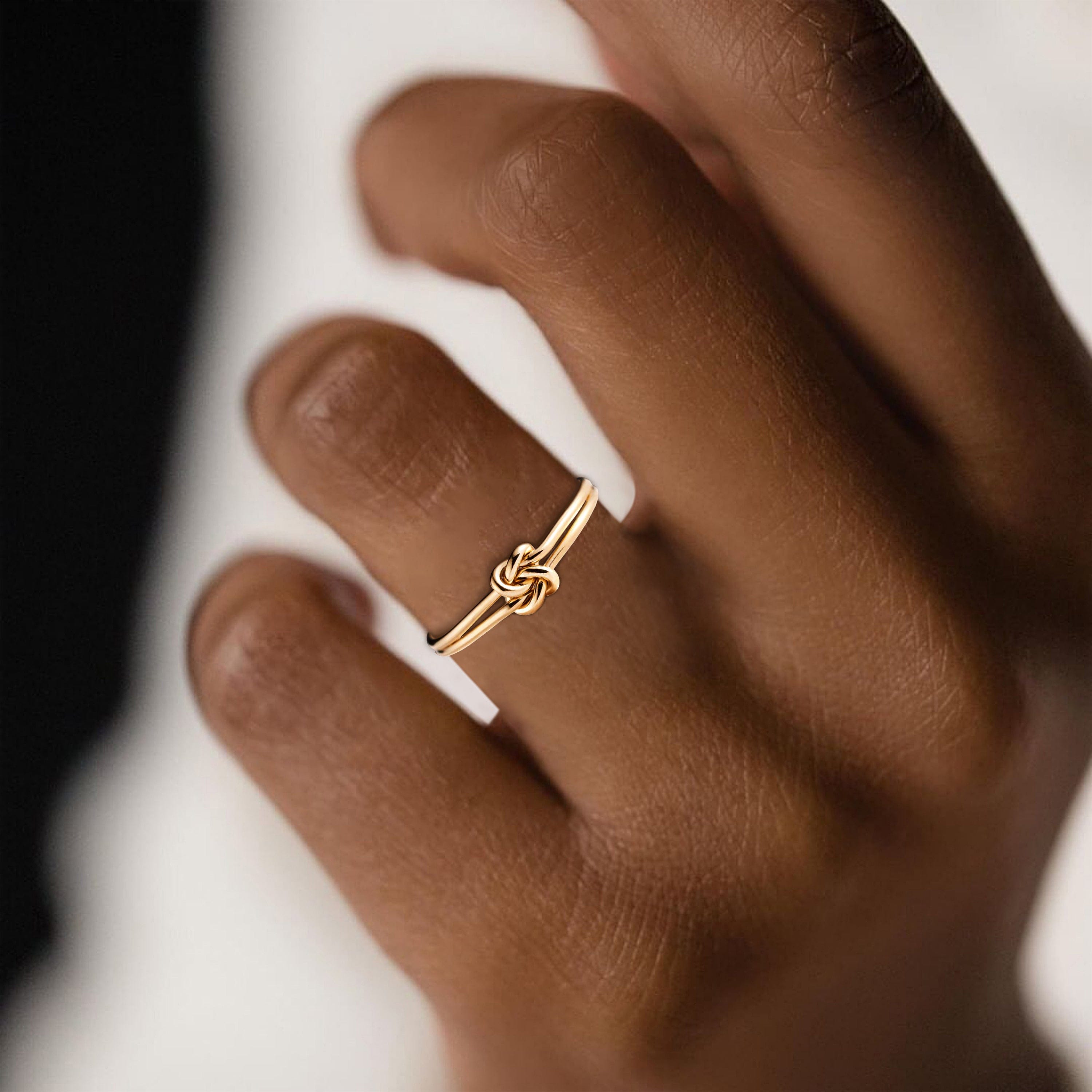 Mère & Fille | Nœud Promesse | Bague en Or 14K