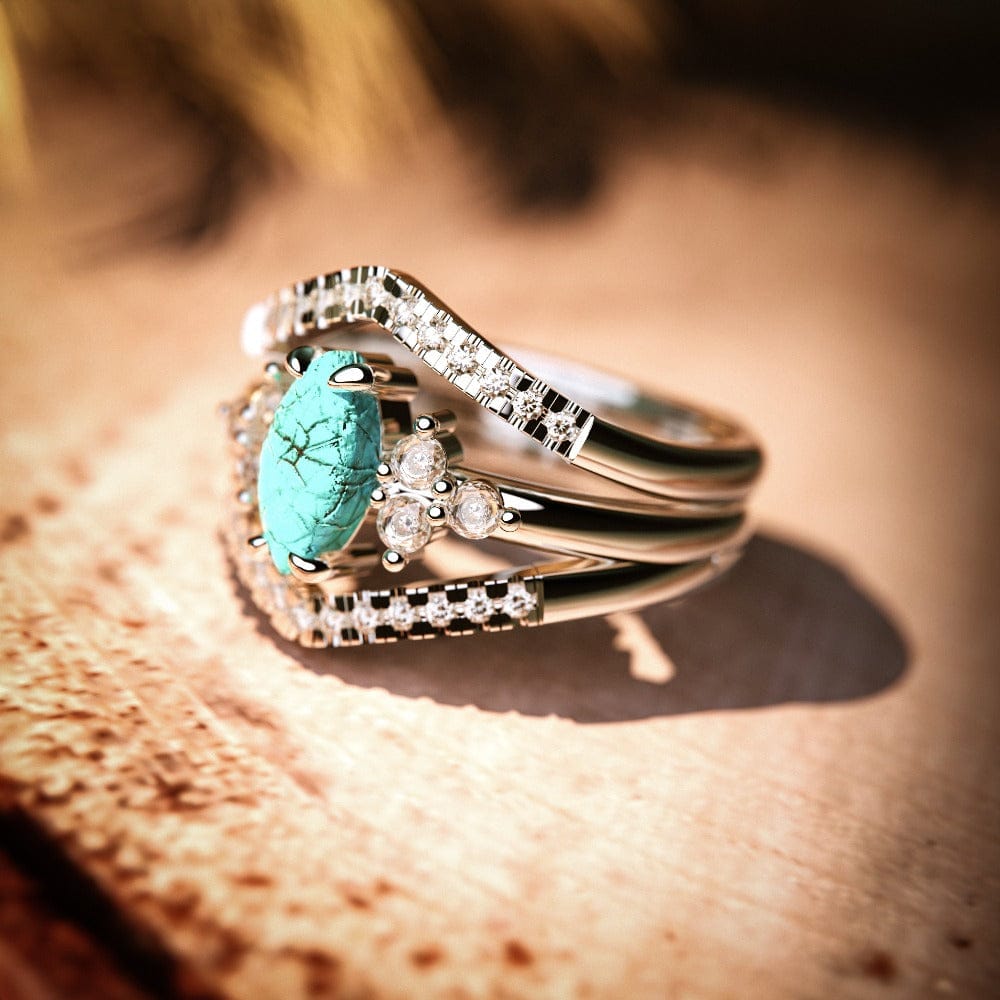 Étreinte Océanique : Ensemble de 2 Bagues - Argent Sterling S925