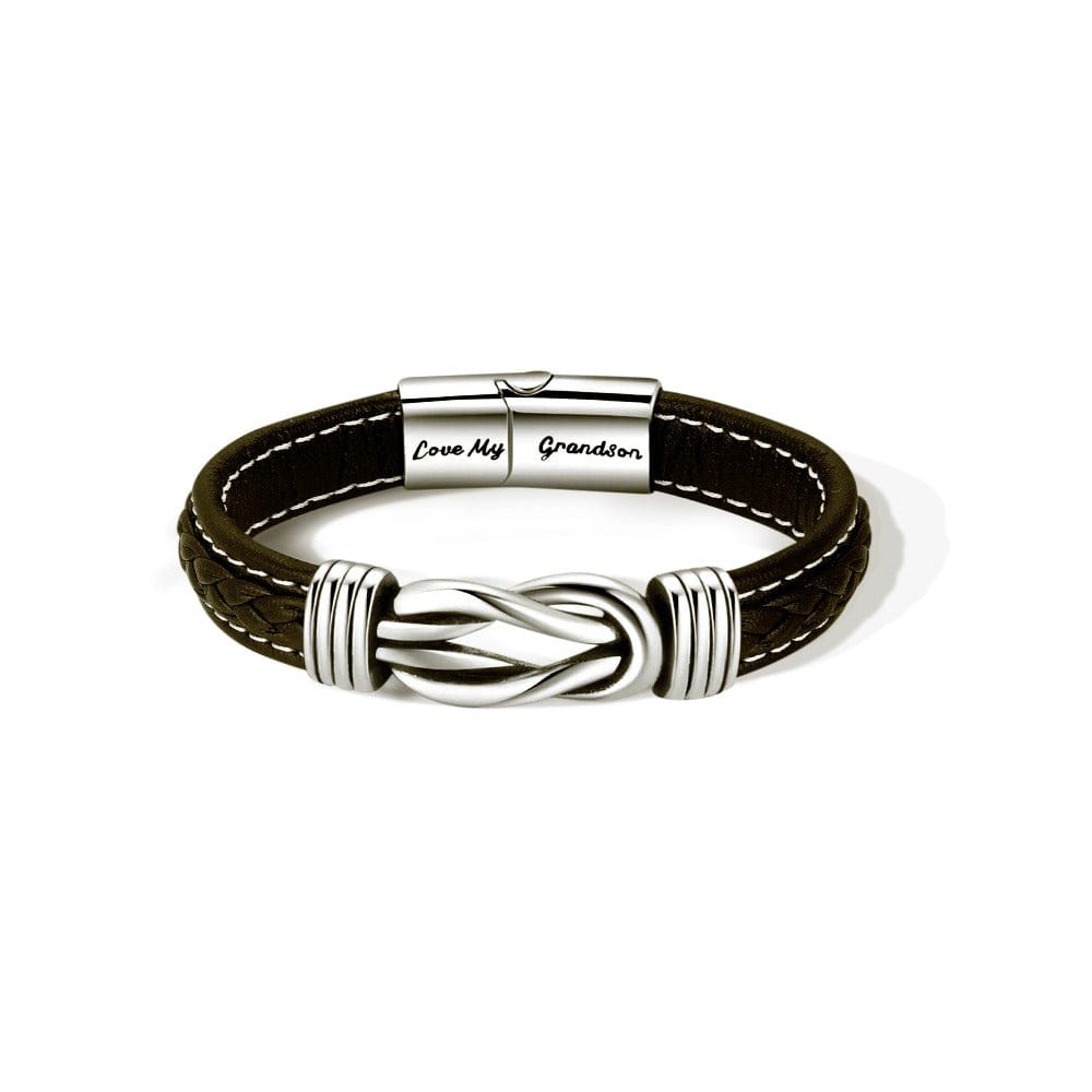 Bracelet infini en acier inoxydable 'Je t'aimerai toujours' pour homme
